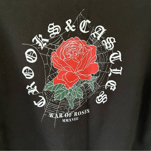 Crooks & Castles Crewneck Sweatshirt Rose Black Size Medium - Picture 3 of 7